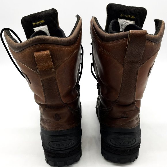 Lacrosse Mens Size-9 Thinsulate Leather Winter Leather Upper Lace-Up Snow Boots - Picture 7 of 9